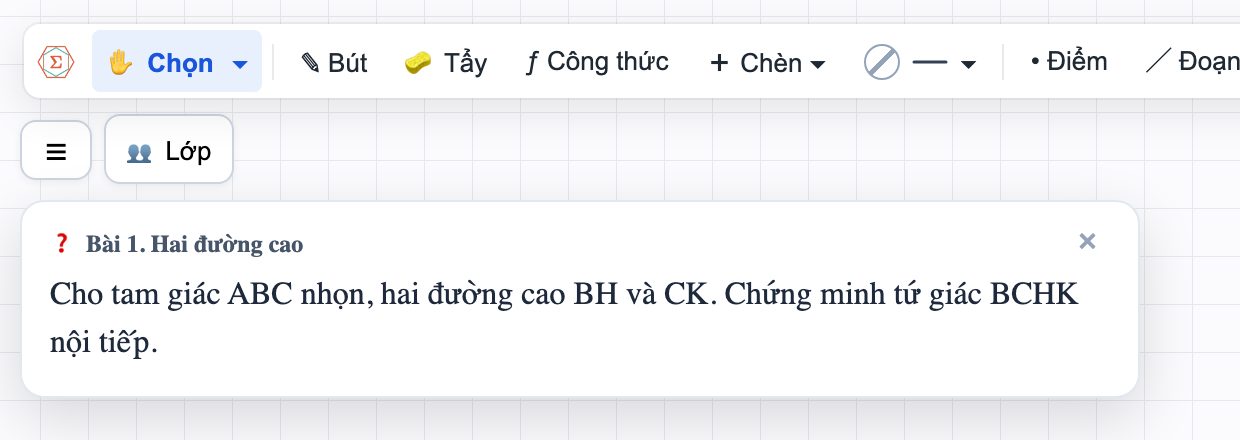 Đề bài hiện cho cả lớp