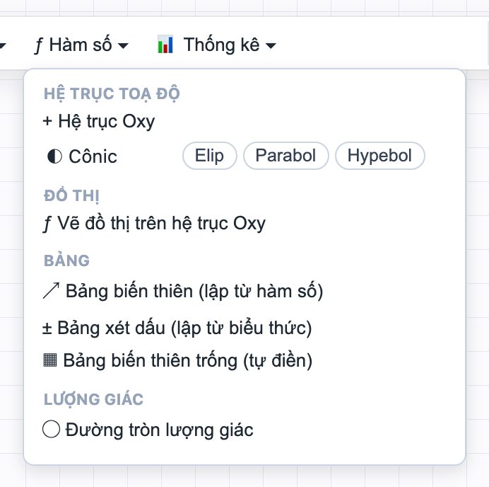 Menu Hàm số